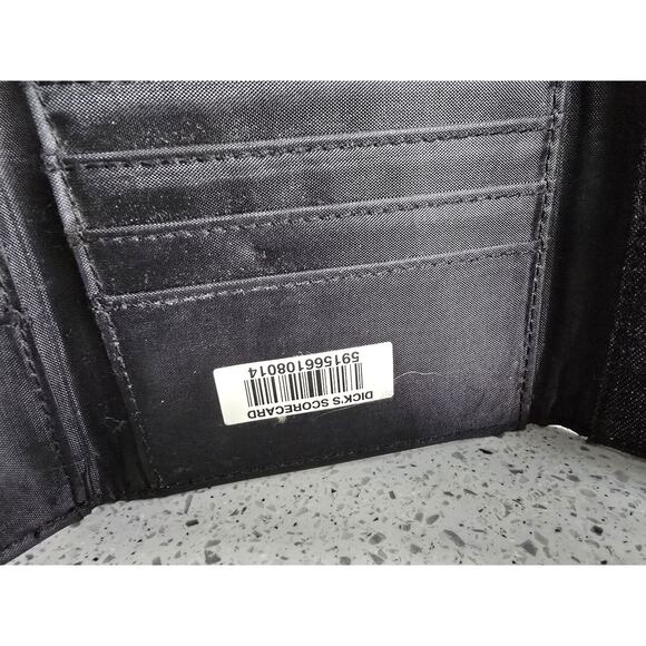 Vintage Longaberger Homestead Cloth Wallet Black Beige Checker Unisex Tri-fold - Picture 3 of 5